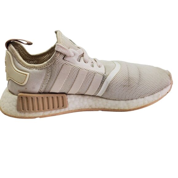 Adidas NMD R1 Boost Athletic Shoes Womens 8 Chaulk White Beige Lace Up Casual - Picture 4 of 10